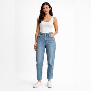 Abercrombie & Fitch Ultra High Rise Ankle Straight Jeans 27 Light Wash Mom Fit